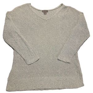 Eddie Bauer Womens XS  Sweatshirt 3/4 Sleeve Knit Boat Neck Tunic Sweater